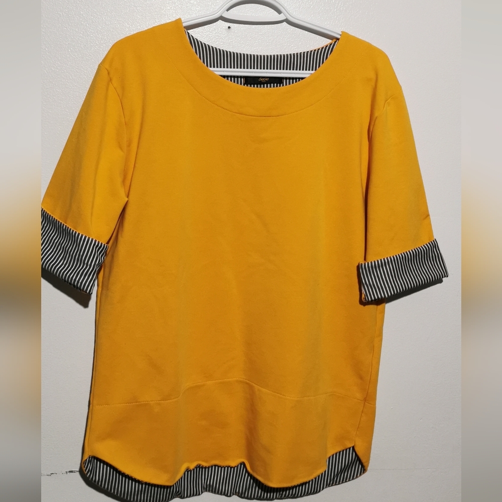 Bebe mustard color blouse